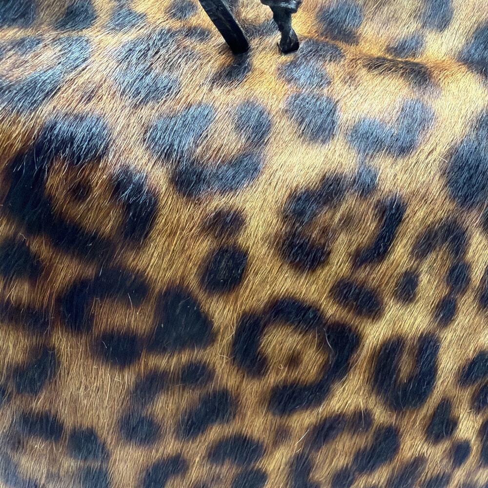 BNWOT Patricia Nash Torresina Tobacco Brown Leopard Calf Hair Bucket Tote Bag - Picture 6 of 16